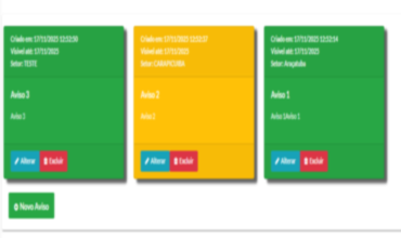 Sisgi - Tela Quadro de Avisos
